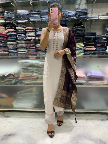 STRAIGHT KURTI WITH PANT & DUPATTA SET