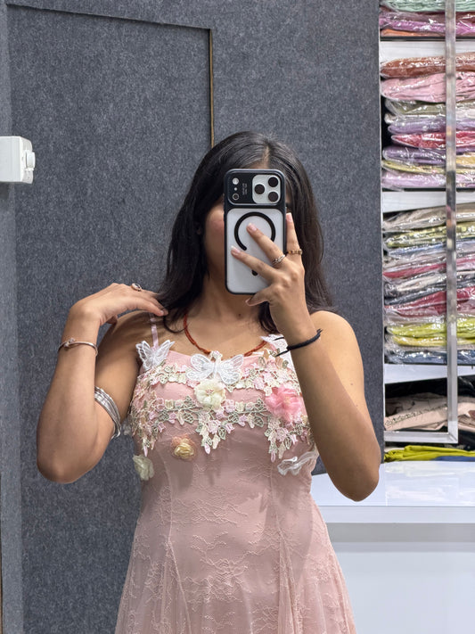 Partywear Lace One Piece Dress