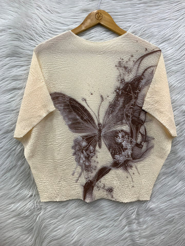 Butterfly Print Bamboo Top