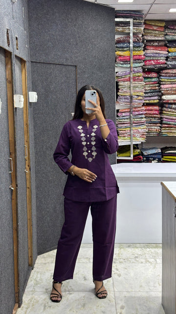 Embroidered Cord Set