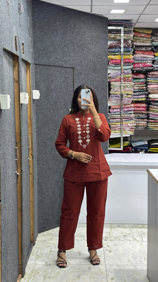 Embroidered Cord Set