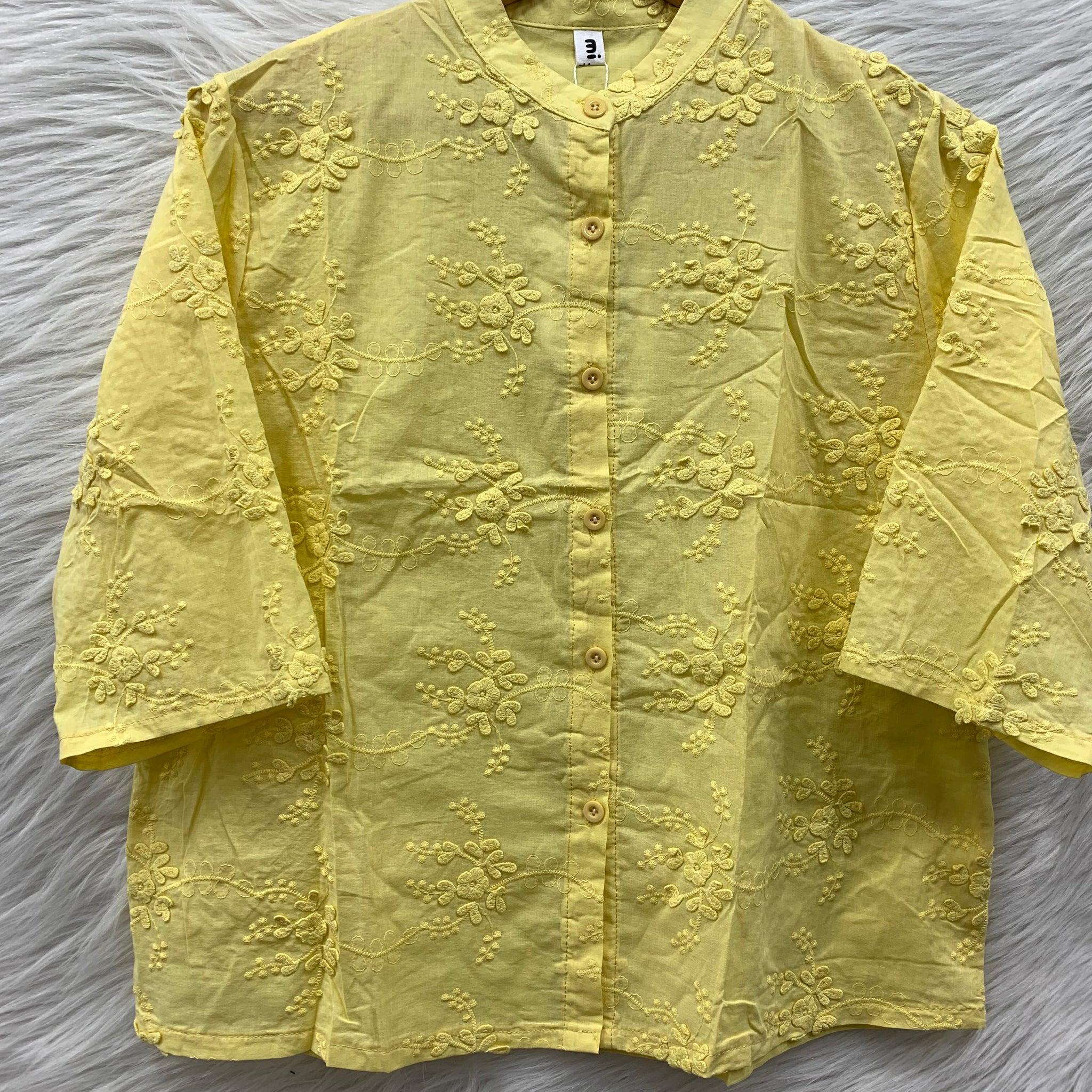 FLOWER WORK COTTON TOP