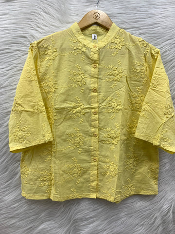 FLOWER WORK COTTON TOP