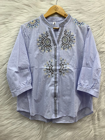 embroidery cotton work top