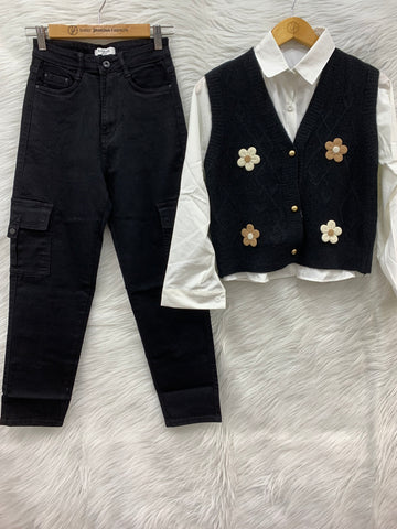 imp 2 pis top - jeans pair
