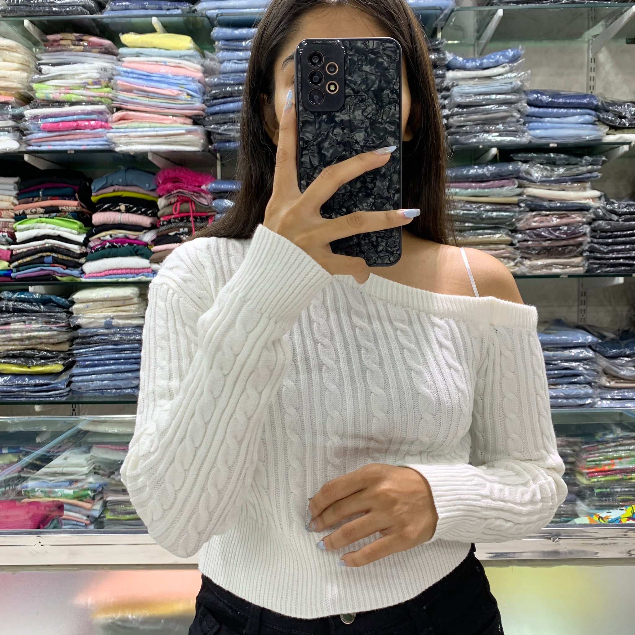 Imported off shoulder top