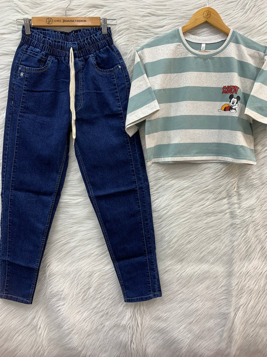 HORIZONTAL STRIPED T SHIRT COMBO