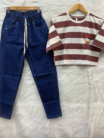 HORIZONTAL STRIPED T SHIRT COMBO
