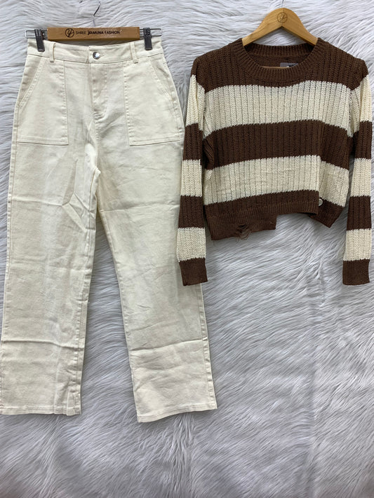 HORIZONTAL STRIPED T SHIRT COMBO