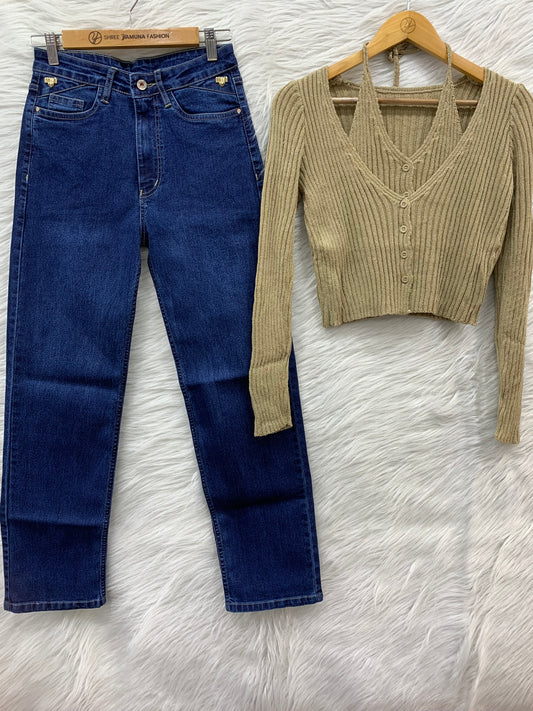 FANCY CROP TOP COMBO SET