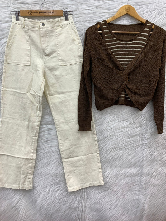 KNITTED KNOT TOP COMBO