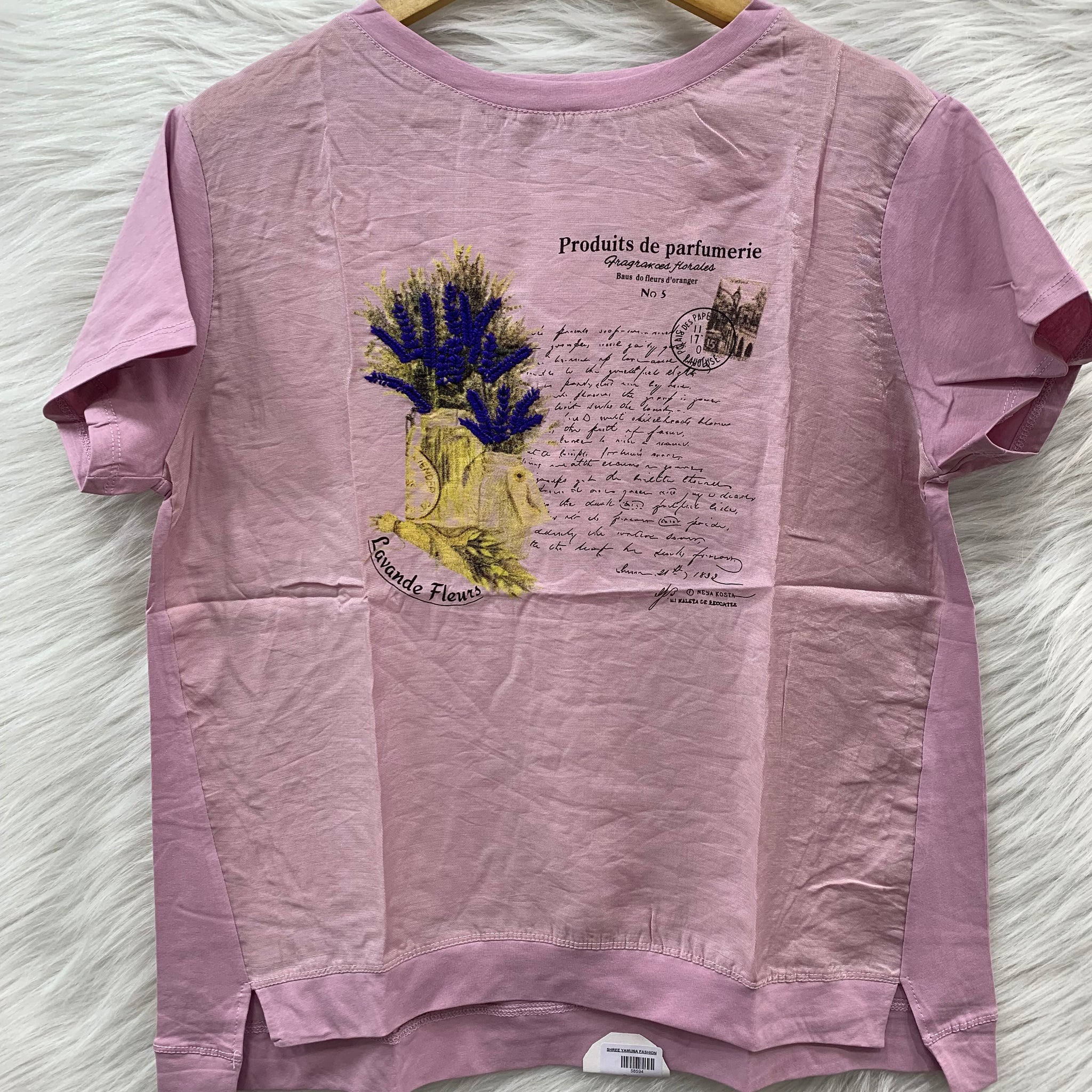 imported flower work tshirt