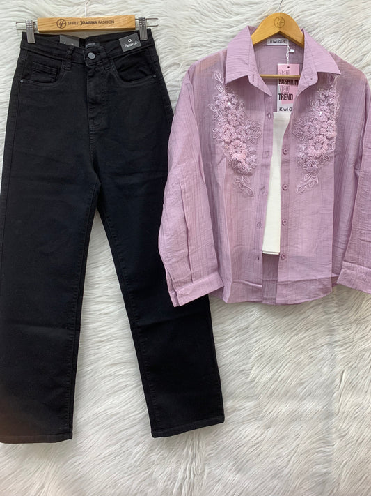 TOP WITH INEER JEANS PAIR