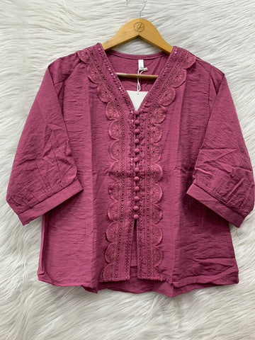 LACE COTTON WORK TOP