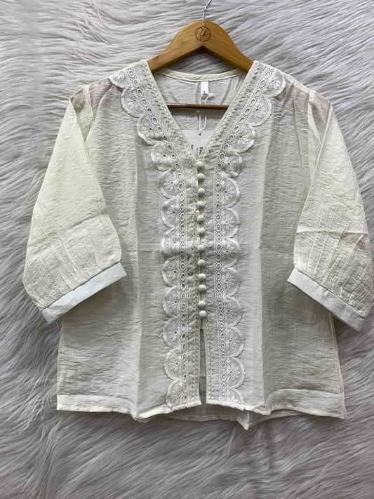 LACE COTTON WORK TOP