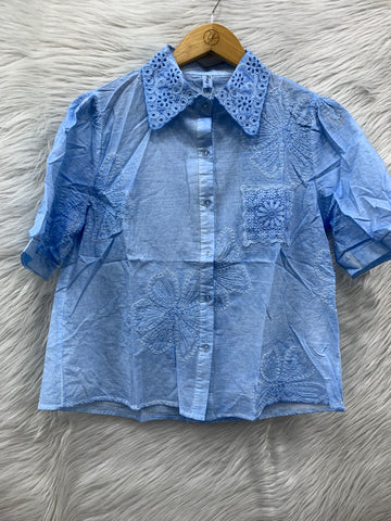 FLORAL COTTON LACE TOP