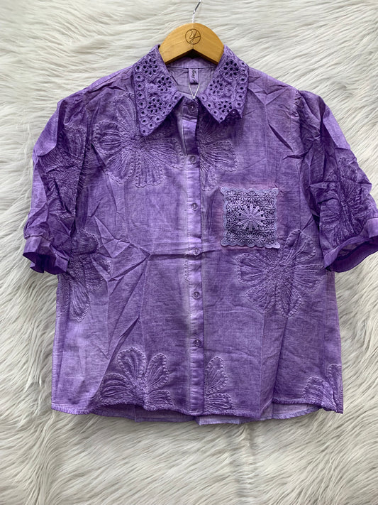 FLORAL COTTON LACE TOP