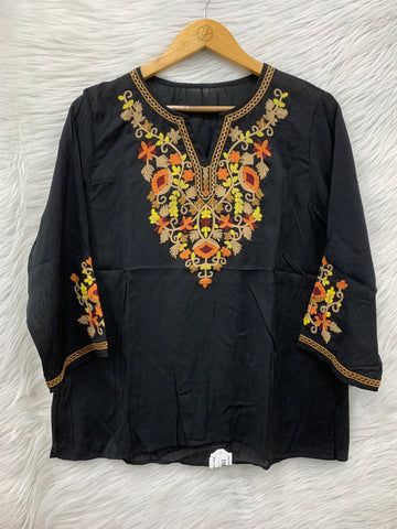 Floral Embroidery linen Top