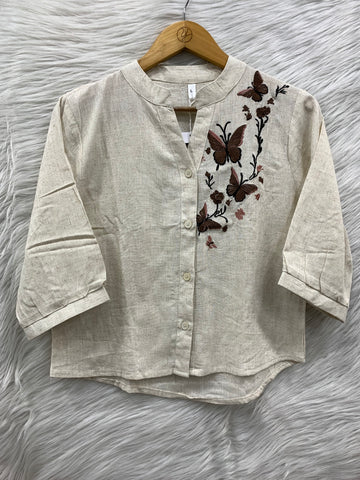 Butterfly Embroidery Top