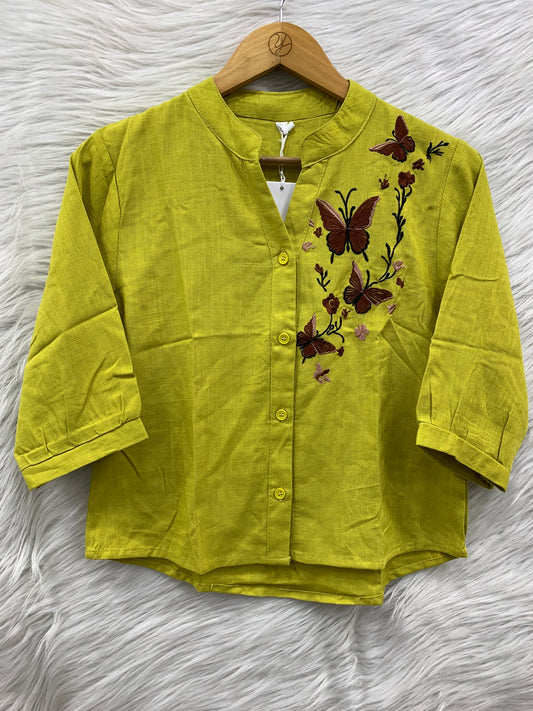 Butterfly Embroidery Top