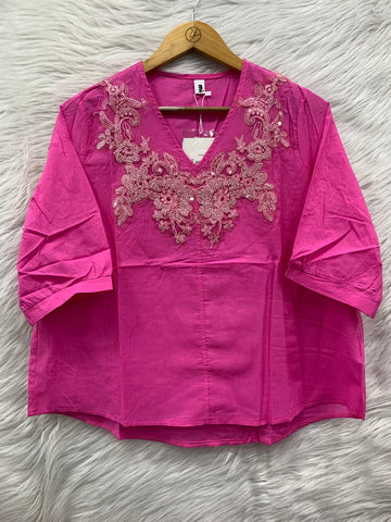 Floral Embroidery cotton Top