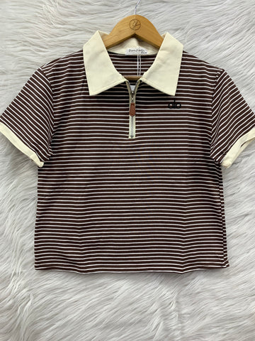 Striped Collar Top