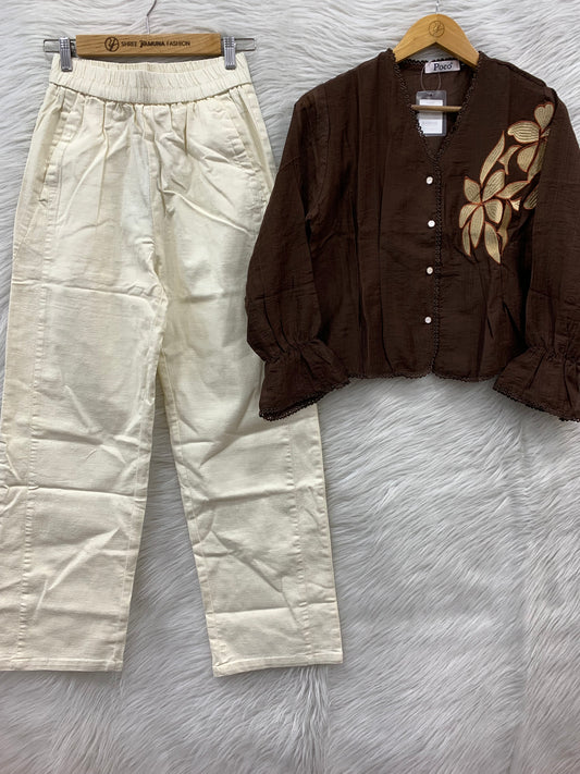 Embroidered Denim Set