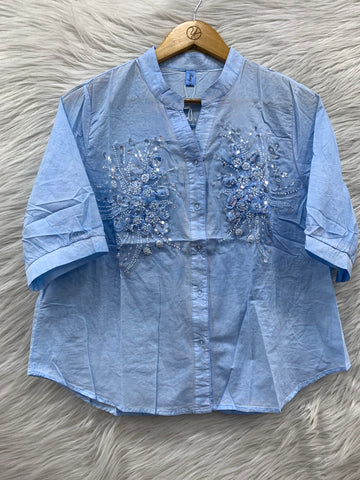 Pearl Embroidery Top