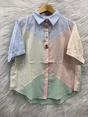 Multi Panel Cotton Shirt