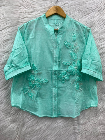Flower Patch Work Cotton Top