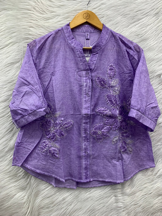 Flower Patch Work Cotton Top