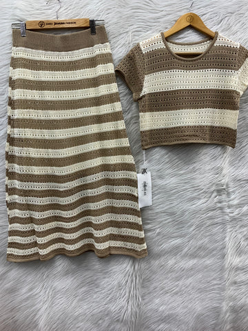 Striped Crochet Skirt Pair