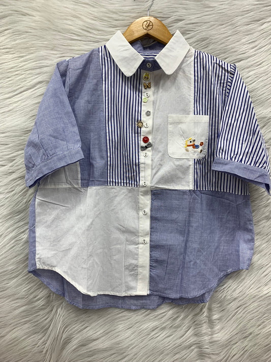 Pocket Embroidery Cotton Top