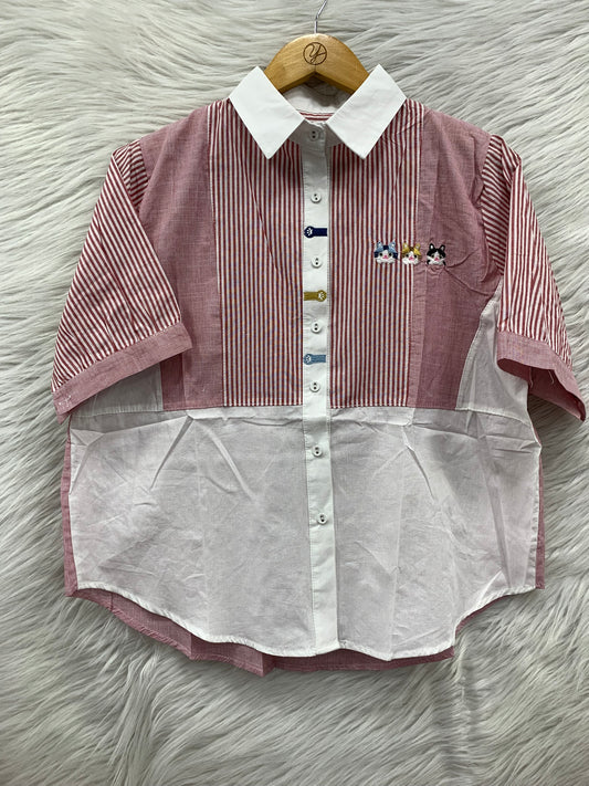Kitty Stripe Cotton Top
