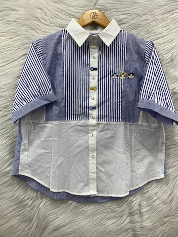 Kitty Stripe Cotton Top