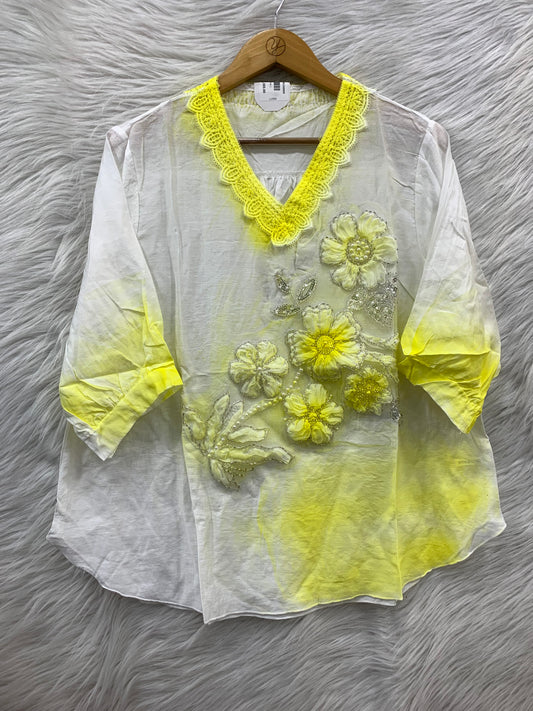Shaded Embroidery Cotton Top