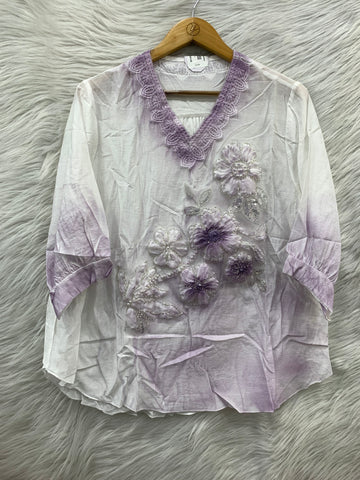 Shaded Embroidery Cotton Top