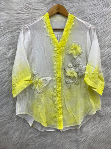 Shaded Floral Cotton Top