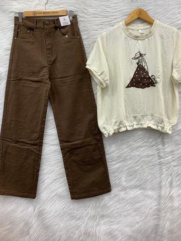Round Neck Top with Jeans